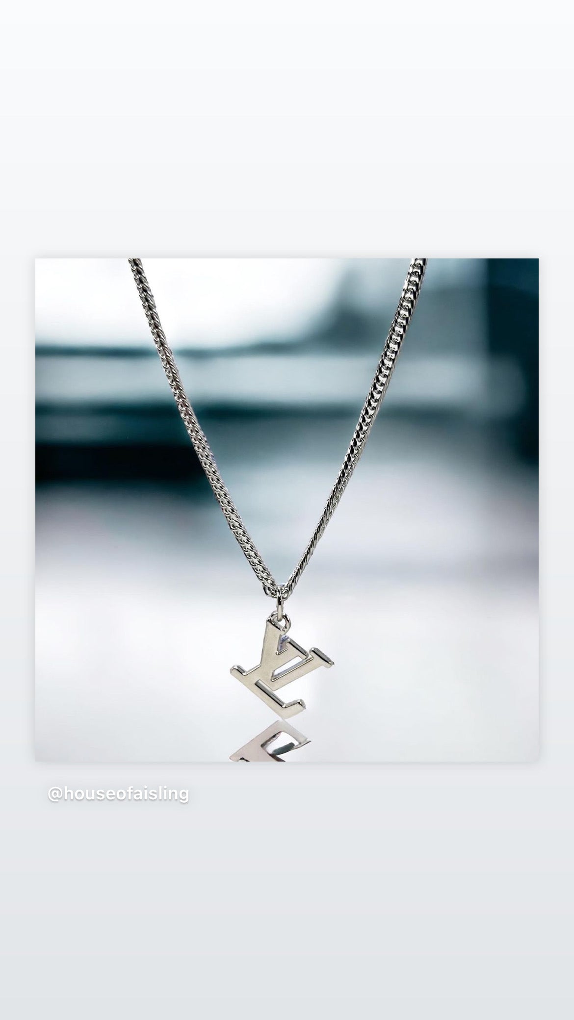 IN GOLD/ ON BOX CHAIN: LV Repurposed Chunky Necklace