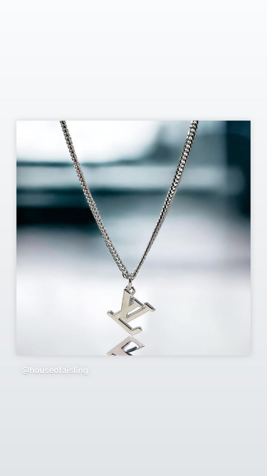 IN GOLD/ ON BOX CHAIN: LV Repurposed Chunky Necklace