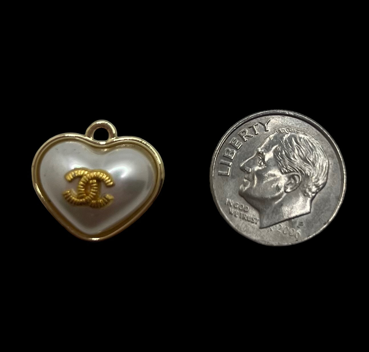 CC Heart Faux Pearl Repurposed Necklace