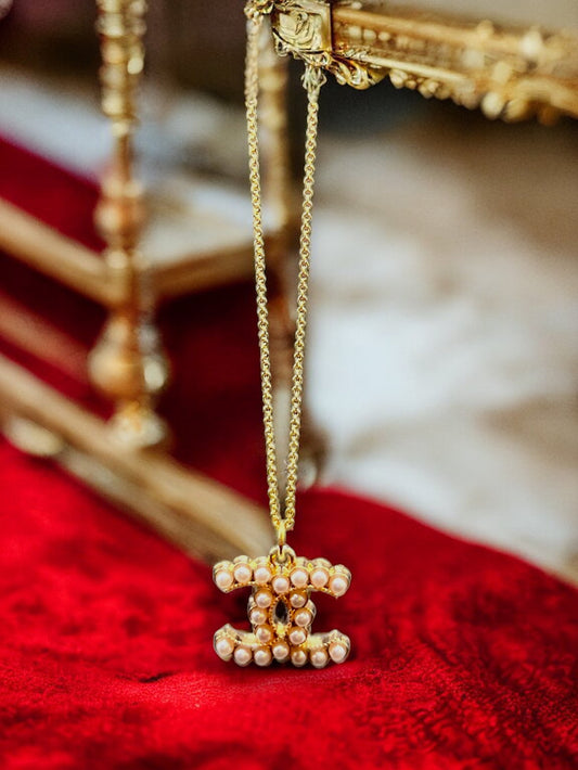 PRE-ORDER: CC Faux Pearl [Style 2] Repurposed Necklace